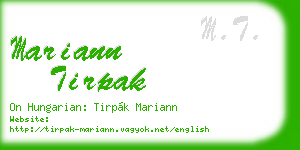 mariann tirpak business card