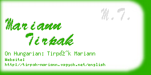 mariann tirpak business card